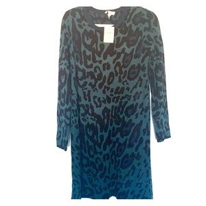 Carmen Marc Valvo animal print sweater dress